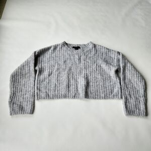 Forever 21 Gray Ribbed Women's Cropped Sweater